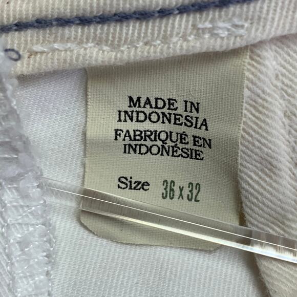 RRL by RALPH LAUREN Size 36 White Twill Cotton Straight Button Fly Casual Pants - Picture 6 of 7